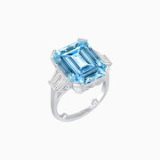 Emerald-Cut Engagement Ring with Tapered Baguette Fan Sides - Shahin Jewelry